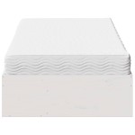 vidaXL Pat de zi cu saltea, alb, 90x200 cm, lemn masiv pin