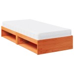 vidaXL Pat de zi cu saltea, maro ceruit, 90x200 cm, lemn masiv pin