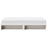 vidaXL Pat de zi cu saltea, alb, 80x200 cm, lemn masiv pin