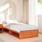 vidaXL Pat de zi cu saltea, maro ceruit, 80x200 cm, lemn masiv pin