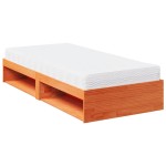 vidaXL Pat de zi cu saltea, maro ceruit, 80x200 cm, lemn masiv pin