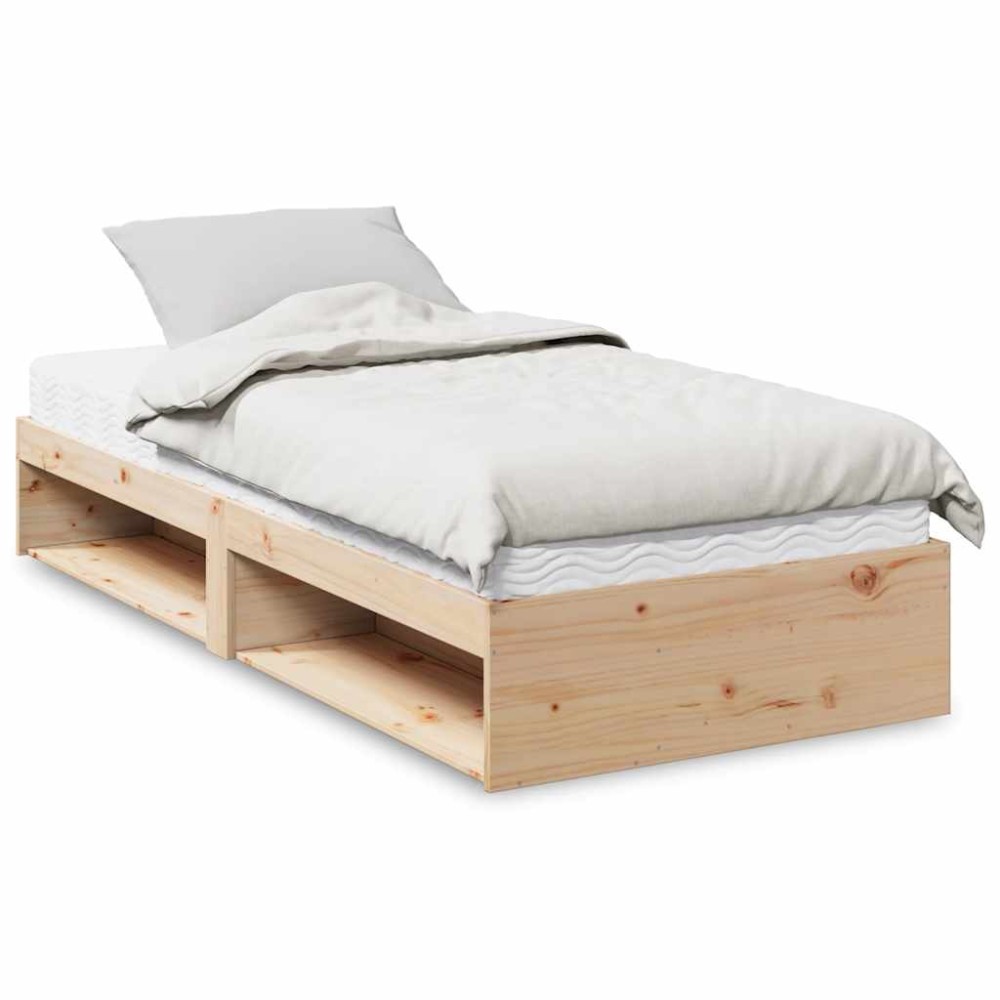 vidaXL Pat de zi cu saltea, 90x190 cm, lemn masiv de pin