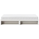 vidaXL Pat de zi cu saltea, alb, 90x190 cm, lemn masiv pin