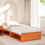vidaXL Pat de zi cu saltea, maro ceruit, 90x190 cm, lemn masiv pin