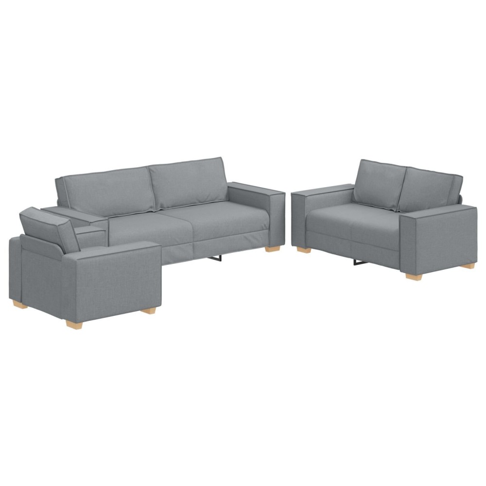 vidaXL Set de canapea cu pernă 3 pcs Gri 220 x 78 x 84 cm țesătură