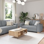 vidaXL Set de canapea cu pernă 3 pcs Gri 220 x 78 x 84 cm țesătură vidaXL Set de canapea cu pernă 3 pcs Gri 220 x 78 x 84 cm țesătură