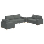 vidaXL Set de canapea cu pernă 3 pcs Gri 220 x 78 x 84 cm țesătură