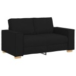 vidaXL Set de canapea cu pernă 3 pcs Negru 220 x 78 x 84 cm țesătură vidaXL Set de canapea cu pernă 3 pcs Negru 220 x 78 x 84 cm țesătură