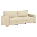 vidaXL Set de canapea cu pernă 3 pcs Crem 220 x 78 x 84 cm țesătură