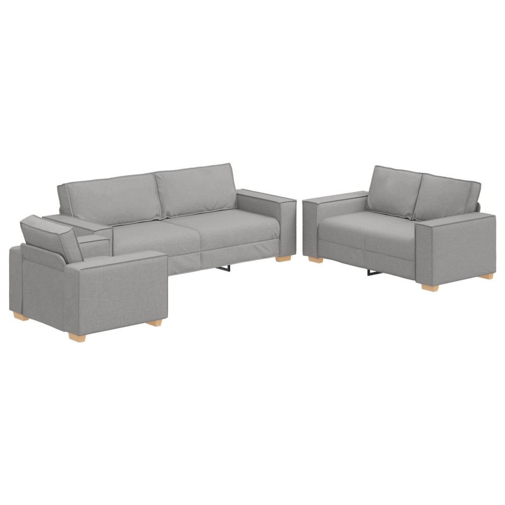vidaXL Set de canapea cu pernă 3 pcs Gri 220 x 78 x 84 cm țesătură