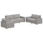 vidaXL Set de canapea cu pernă 3 pcs Gri 220 x 78 x 84 cm țesătură