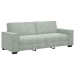 vidaXL Set de canapea cu pernă 3 pcs Gri 220 x 78 x 84 cm Catifea