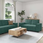 vidaXL Set de canapele cu perne, 3 piese, verde închis, catifea vidaXL Set de canapele cu perne, 3 piese, verde închis, catifea