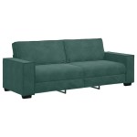 vidaXL Set de canapele cu perne, 3 piese, verde închis, catifea vidaXL Set de canapele cu perne, 3 piese, verde închis, catifea
