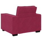 vidaXL Set canapea cu perne, 3 piese, roșu vin, catifea vidaXL Set canapea cu perne, 3 piese, roșu vin, catifea