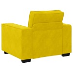 vidaXL Set de canapele cu perne, 3 piese, galben, catifea vidaXL Set de canapele cu perne, 3 piese, galben, catifea