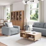 vidaXL Set de canapea cu pernă cu pernă 3 pcs Gri țesătură vidaXL Set de canapea cu pernă cu pernă 3 pcs Gri țesătură