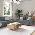 vidaXL Set de canapea cu pernă cu pernă 3 pcs Gri țesătură