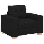 vidaXL Set de canapea cu pernă cu pernă 3 pcs Negru țesătură vidaXL Set de canapea cu pernă cu pernă 3 pcs Negru țesătură