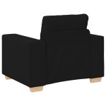 vidaXL Set de canapea cu pernă cu pernă 3 pcs Negru țesătură vidaXL Set de canapea cu pernă cu pernă 3 pcs Negru țesătură
