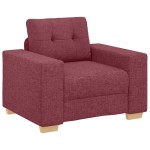 vidaXL Set de canapea cu pernă cu pernă 3 pcs Roșu Vin țesătură