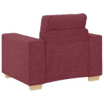 vidaXL Set de canapea cu pernă cu pernă 3 pcs Roșu Vin țesătură