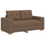 vidaXL Set de canapea cu pernă cu pernă 3 pcs Maro țesătură vidaXL Set de canapea cu pernă cu pernă 3 pcs Maro țesătură