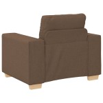 vidaXL Set de canapea cu pernă cu pernă 3 pcs Maro țesătură vidaXL Set de canapea cu pernă cu pernă 3 pcs Maro țesătură