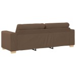 vidaXL Set de canapea cu pernă cu pernă 3 pcs Maro țesătură vidaXL Set de canapea cu pernă cu pernă 3 pcs Maro țesătură