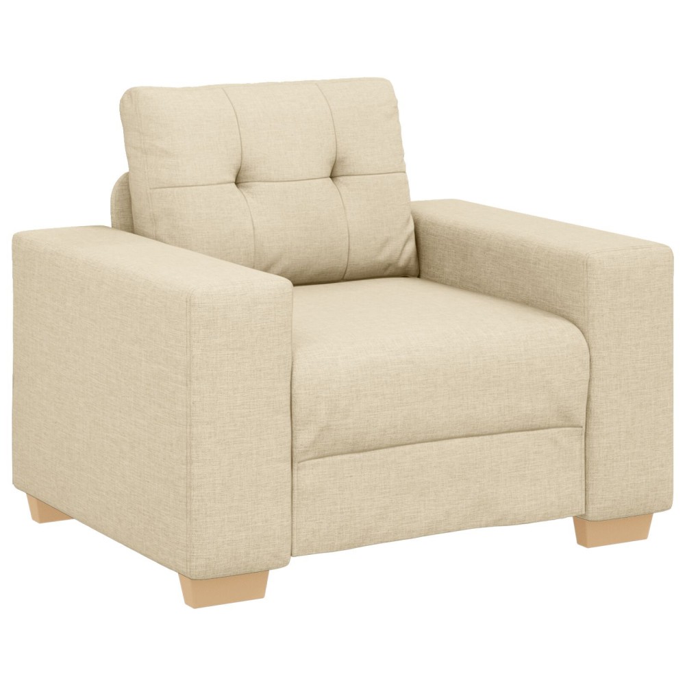 vidaXL Set de canapea cu pernă cu pernă 3 pcs Crem țesătură