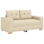 vidaXL Set de canapea cu pernă cu pernă 3 pcs Crem țesătură