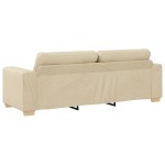 vidaXL Set de canapea cu pernă cu pernă 3 pcs Crem țesătură