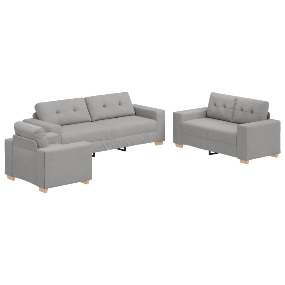 vidaXL Set de canapea cu pernă cu pernă 3 pcs Gri țesătură