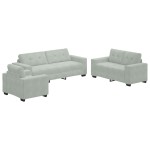 vidaXL Set de canapea cu pernă 3 pcs Gri 221 x 78 x 80 cm Catifea vidaXL Set de canapea cu pernă 3 pcs Gri 221 x 78 x 80 cm Catifea