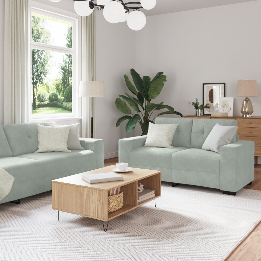 vidaXL Set de canapea cu pernă 3 pcs Gri 221 x 78 x 80 cm Catifea