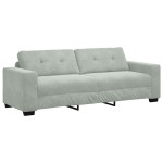 vidaXL Set de canapea cu pernă 3 pcs Gri 221 x 78 x 80 cm Catifea vidaXL Set de canapea cu pernă 3 pcs Gri 221 x 78 x 80 cm Catifea