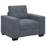 vidaXL Set de canapea cu pernă 3 pcs Gri 221 x 78 x 80 cm Catifea