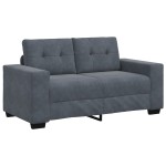 vidaXL Set de canapea cu pernă 3 pcs Gri 221 x 78 x 80 cm Catifea