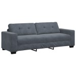 vidaXL Set de canapea cu pernă 3 pcs Gri 221 x 78 x 80 cm Catifea