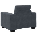 vidaXL Set de canapea cu pernă 3 pcs Gri 221 x 78 x 80 cm Catifea