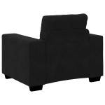 vidaXL Set de canapea cu pernă 3 pcs Negru 221 x 78 x 80 cm Catifea