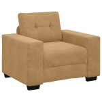 vidaXL Set de canapea cu pernă 3 pcs Maro 221 x 78 x 80 cm Catifea