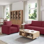 vidaXL Set canapea cu perne, 3 piese, roșu vin, material textil