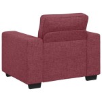vidaXL Set canapea cu perne, 3 piese, roșu vin, material textil