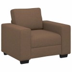 vidaXL Set de canapele cu perne, 3 piese, maro, textil vidaXL Set de canapele cu perne, 3 piese, maro, textil