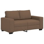 vidaXL Set de canapele cu perne, 3 piese, maro, textil vidaXL Set de canapele cu perne, 3 piese, maro, textil