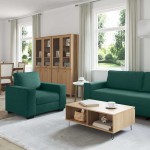 vidaXL Set de canapele cu perne, 3 piese, verde închis, textil vidaXL Set de canapele cu perne, 3 piese, verde închis, textil