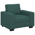vidaXL Set de canapele cu perne, 3 piese, verde închis, textil vidaXL Set de canapele cu perne, 3 piese, verde închis, textil