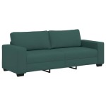 vidaXL Set de canapele cu perne, 3 piese, verde închis, textil vidaXL Set de canapele cu perne, 3 piese, verde închis, textil