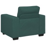 vidaXL Set de canapele cu perne, 3 piese, verde închis, textil vidaXL Set de canapele cu perne, 3 piese, verde închis, textil